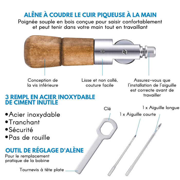 Pré-vente >> Kit d'Aiguille et d'Alène pour Couture de Cuire ciaovie