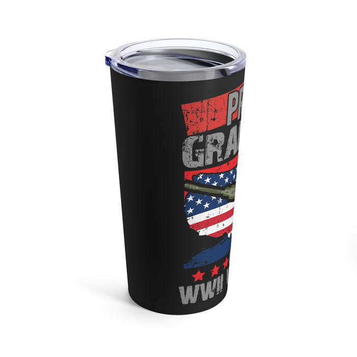 Proud Grandpa 20oz Military Design Tumbler - Black Background