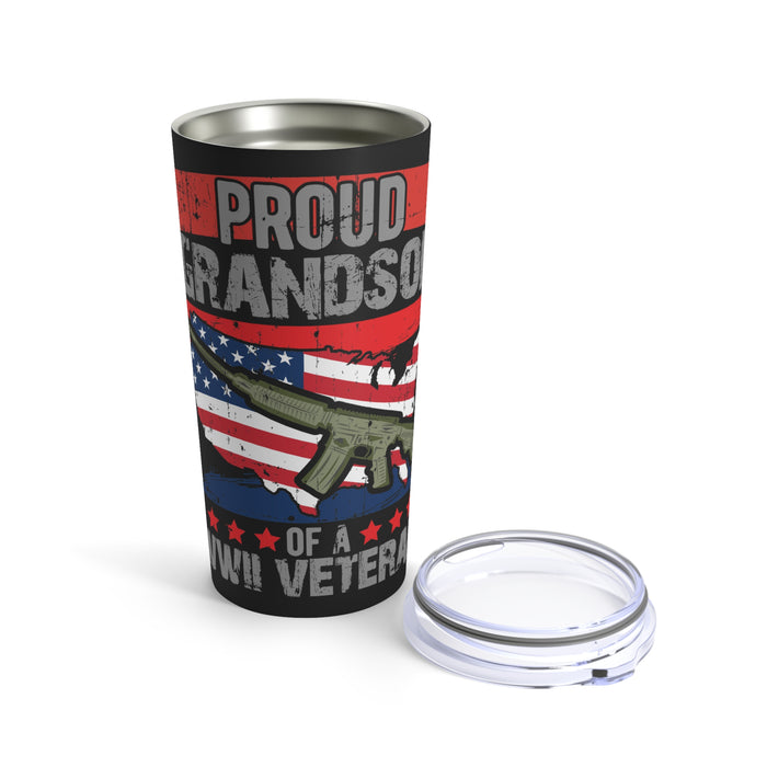 Proud Grandpa 20oz Military Design Tumbler - Black Background