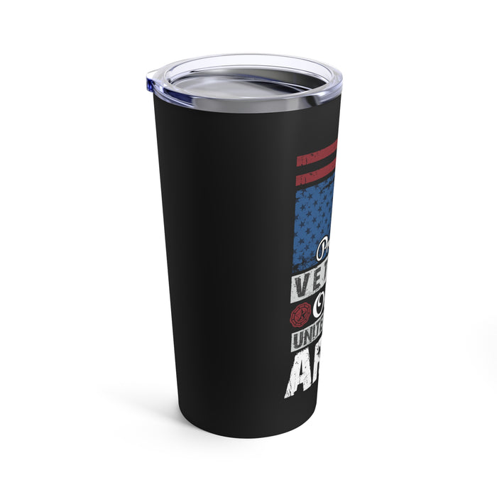 Proud United States Army Veteran 20oz Military Design Tumbler - Black Background