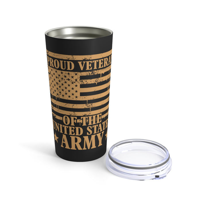 Proud United States Army Veteran: 20oz Military Design Tumbler - Celebrating Service with Pride!
