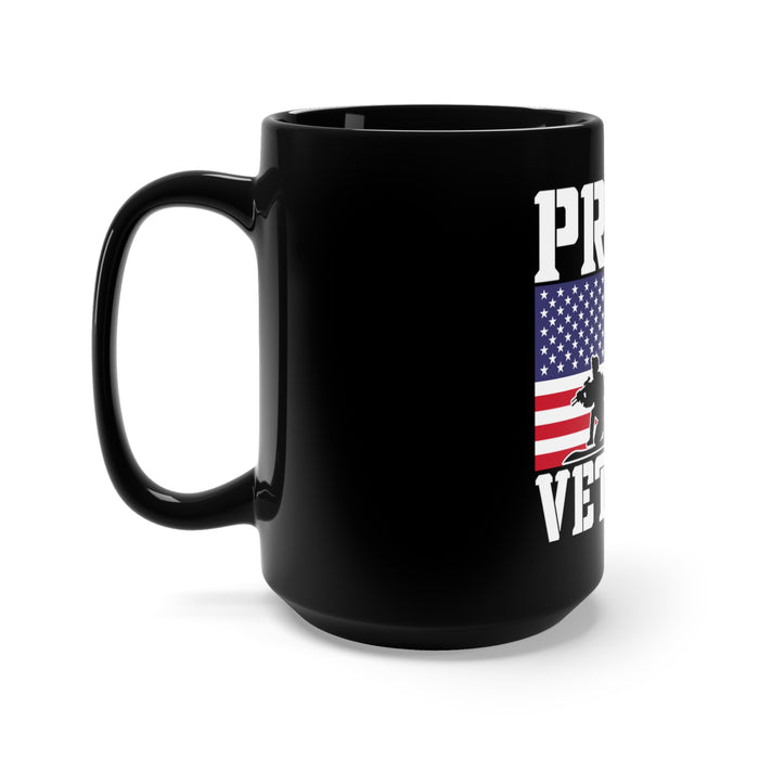 Proud Veteran Tribute: 15oz Military Design Black Mug for Heroes