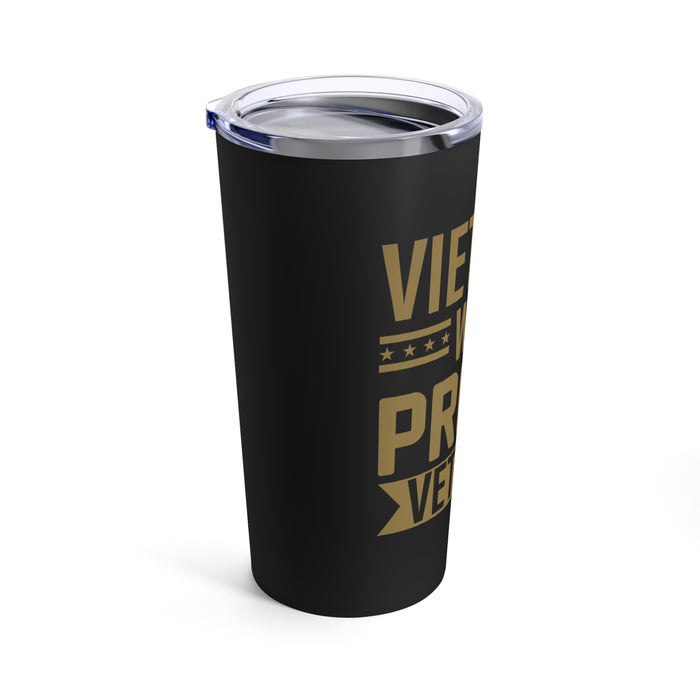Proud Vietnam War Veteran 20oz Military Design Tumbler - Black Background