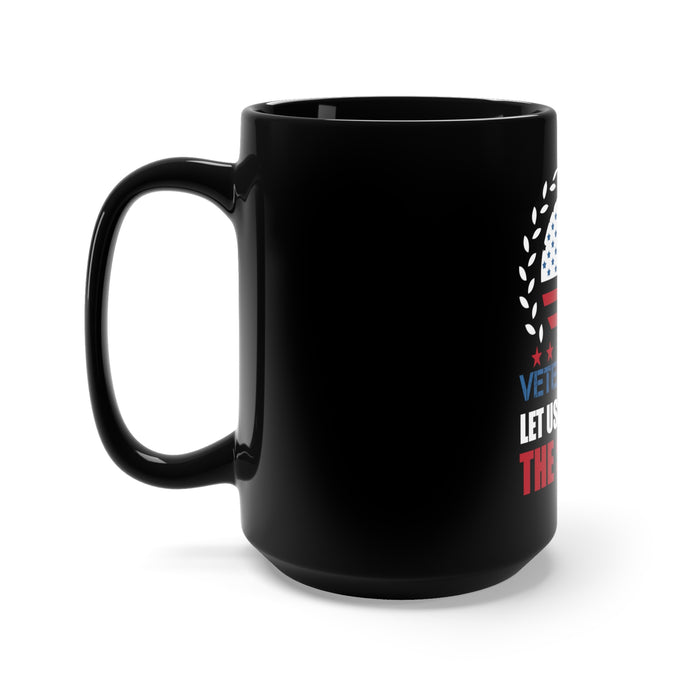 Remembering Service: 15oz Military Design Black Mug for Veterans Day