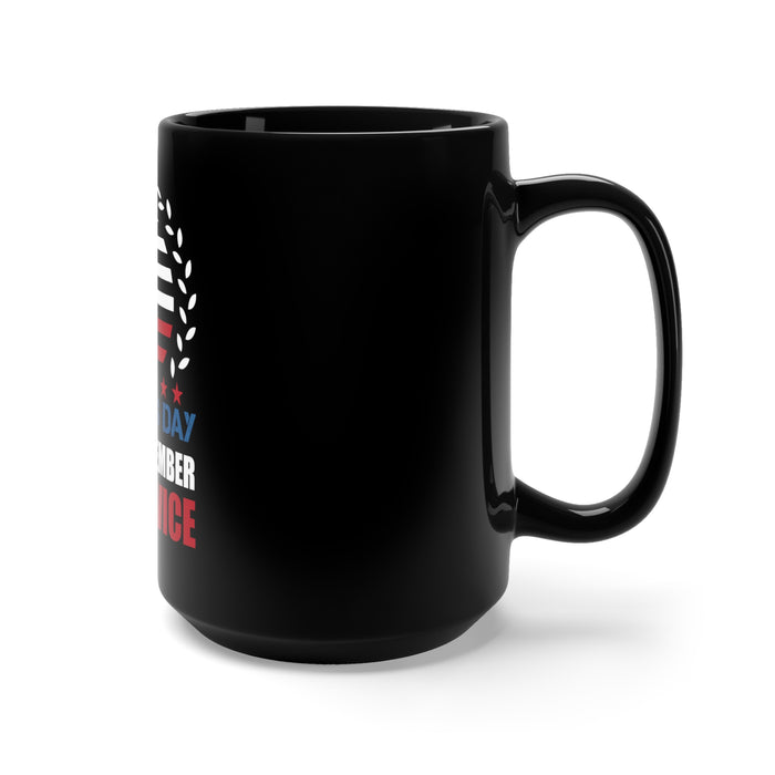 Remembering Service: 15oz Military Design Black Mug for Veterans Day