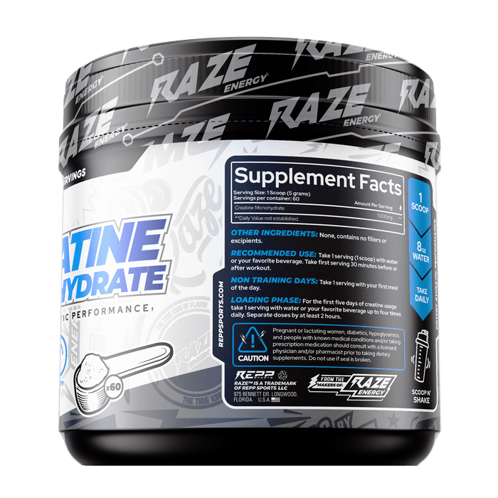 Repp Sports - RAZE CREATINE MONOHYDRATE 60 Servings (300g) Unflavored