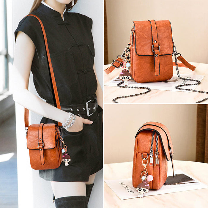Sac à Bandoulière Carré en PU pour Téléphone Portable ciaovie