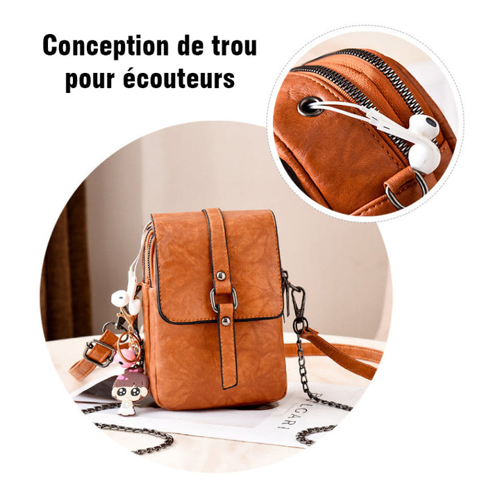 Sac à Bandoulière Carré en PU pour Téléphone Portable ciaovie