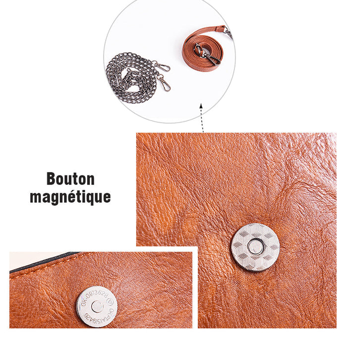 Sac à Bandoulière Carré en PU pour Téléphone Portable ciaovie
