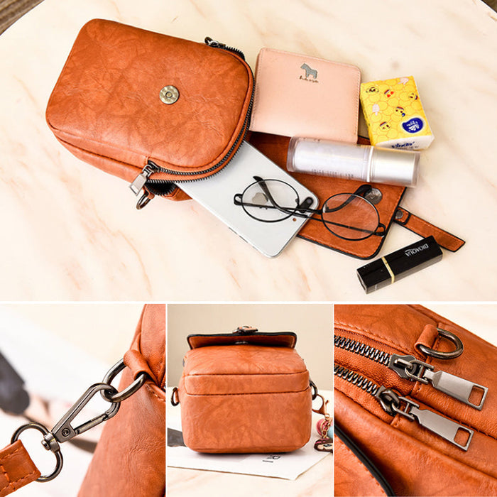 Sac à Bandoulière Carré en PU pour Téléphone Portable ciaovie
