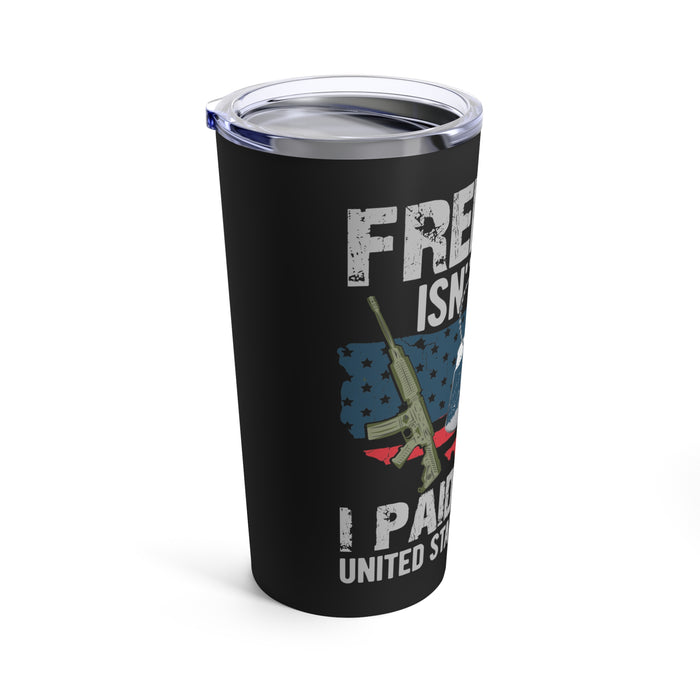 Sacrifice Remembered: 20oz Military Design Tumbler - Freedom Isn't Free, Honoring United States Veterans