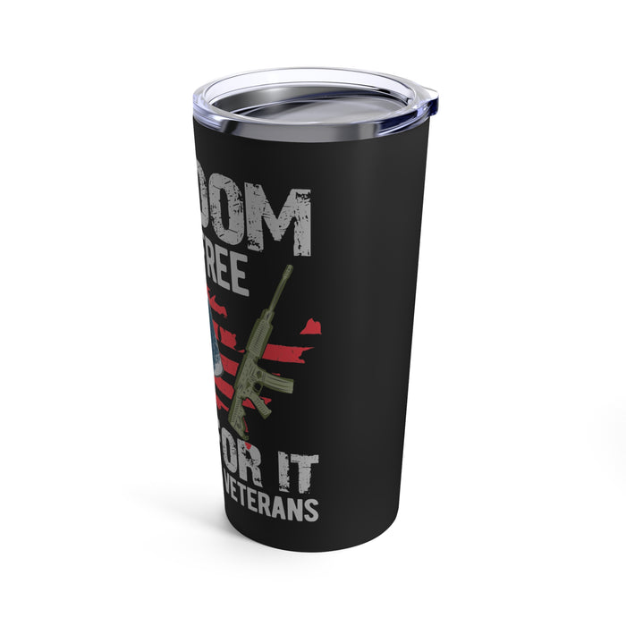 Sacrifice Remembered: 20oz Military Design Tumbler - Freedom Isn't Free, Honoring United States Veterans