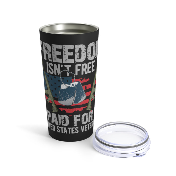 Sacrifice Remembered: 20oz Military Design Tumbler - Freedom Isn't Free, Honoring United States Veterans