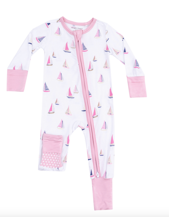 Sailboats 2 Way Zipper Romper-Girl