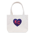 Sandlot Goods x Charlie Hustle KC Heart Natural Tote: Navy & Red