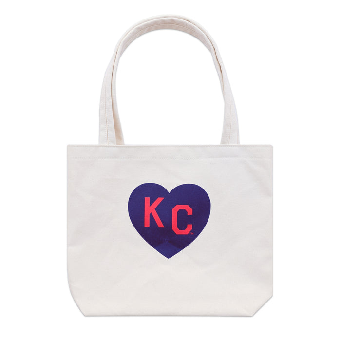 Sandlot Goods x Charlie Hustle KC Heart Natural Tote: Navy & Red