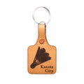 Say It On Wood Shuttlecock Leather Keychain