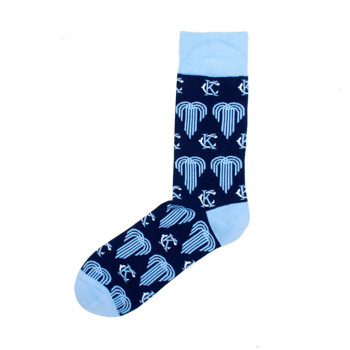 School of Sock KC Logo Fountain Socks - Navy