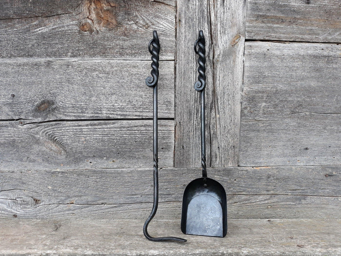 Set of Hand Forged Fire Place Tools 560mm - Old West Iron