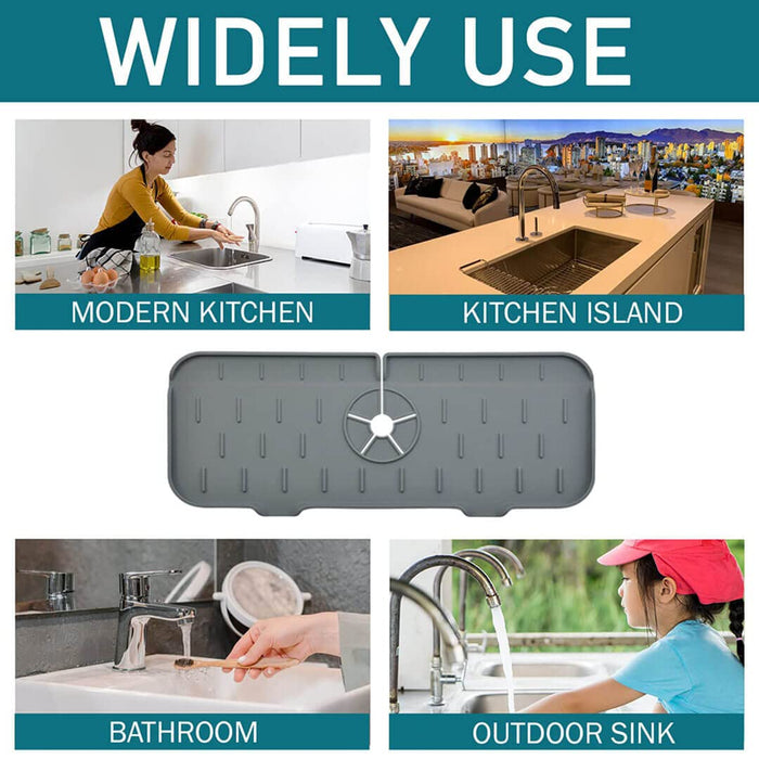 Silicone  Faucet Absorbent Mat Sink Splash Guard Splash Catcher Countertop Protector For Bathroom or Kitchen cjdropshipping