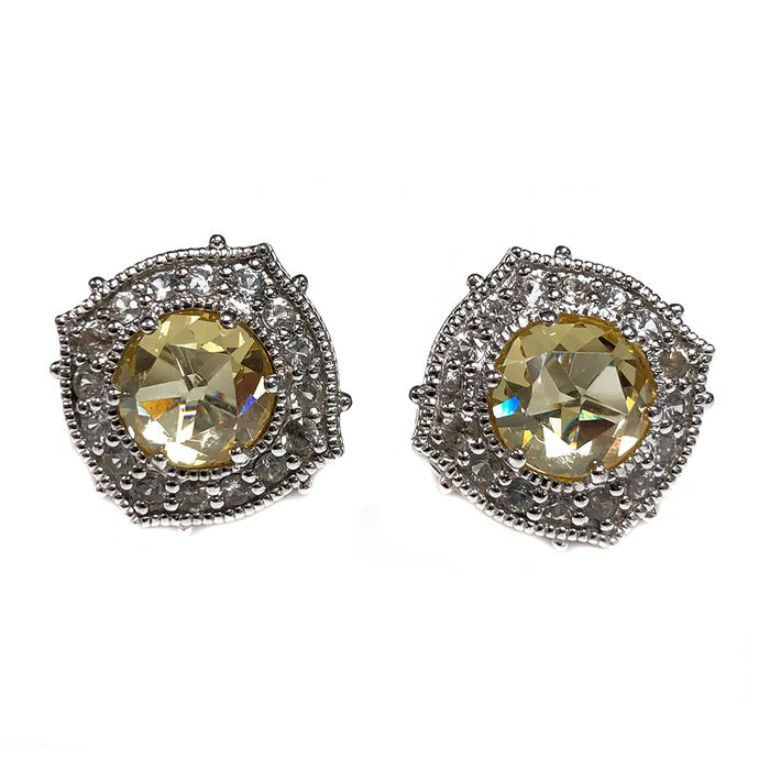 Silver & Gold Citrine Earrings