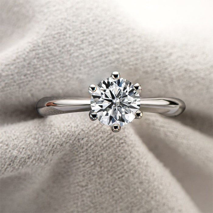 Six Prongs 1 Carat 925 Sterling Silver Moissanite Ring cjdropshipping