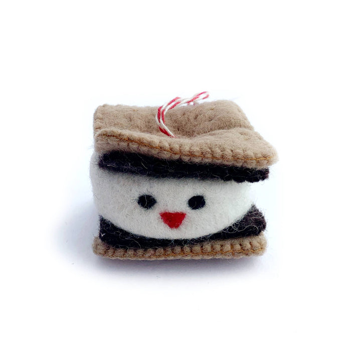 Smiling Smore Felt Wool Ornament