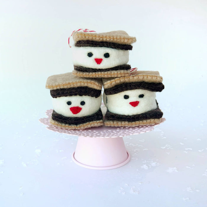 Smiling Smore Felt Wool Ornament