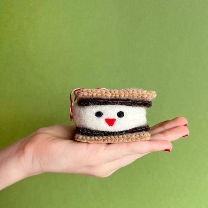 Smiling Smore Felt Wool Ornament