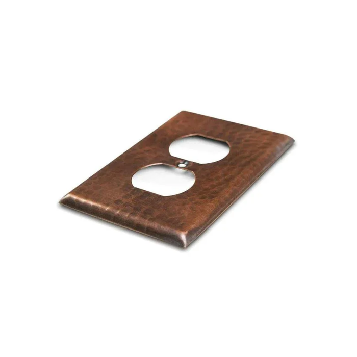 Solid Copper Hammered Duplex Outlet Cover