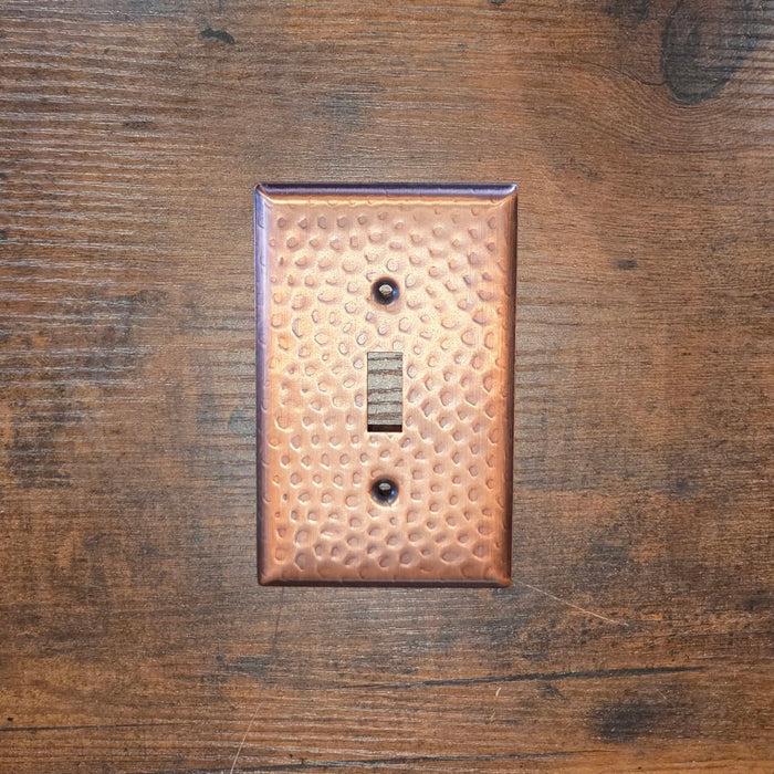 Solid Copper Hammered Switch Plate Cover