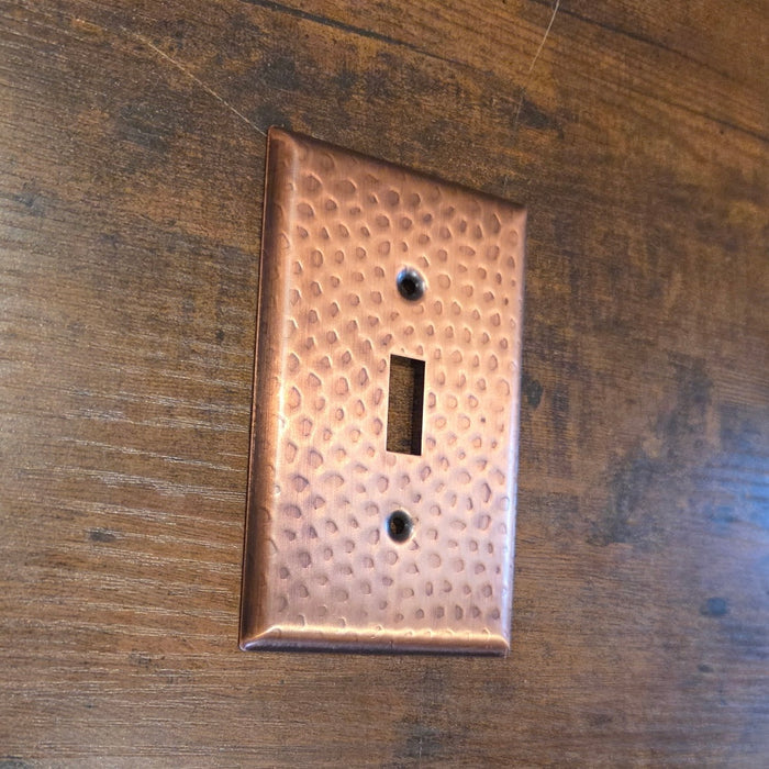 Solid Copper Hammered Switch Plate Cover