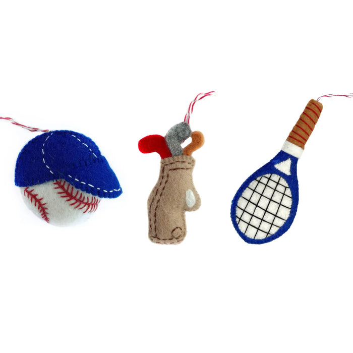 Sport Felt Wool Ornament Set