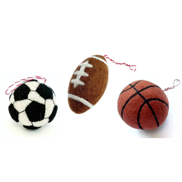 Sport Felt Wool Ornament Set