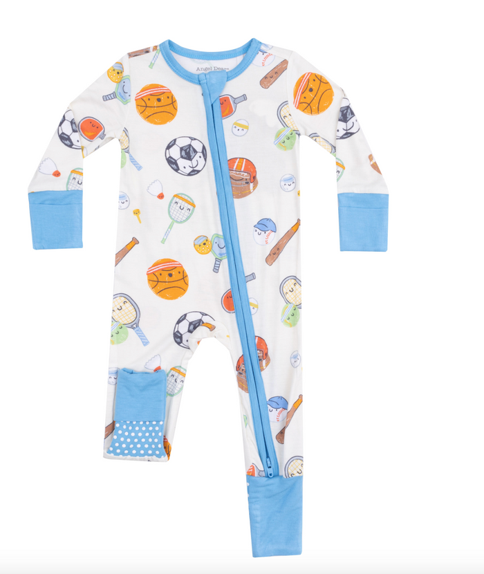 Sports Ball Friends 2 Way Zipper Romper