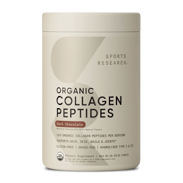 Sports Research - Organic Collagen Peptides - 30 Servings - Dark Chocolate