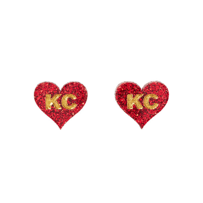 Stellar Glitter KC Heart Studs