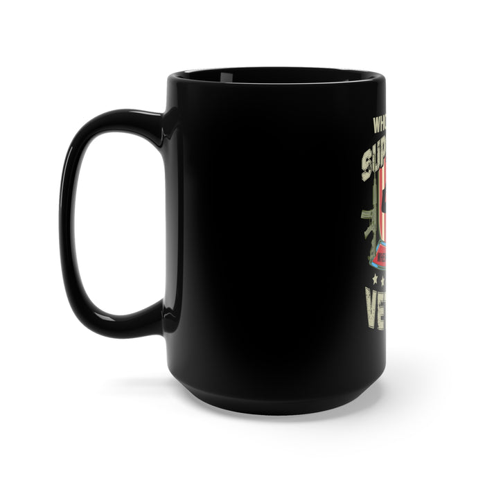 Superhero Grandpa: 15oz Military Design Black Mug for Proud Veterans