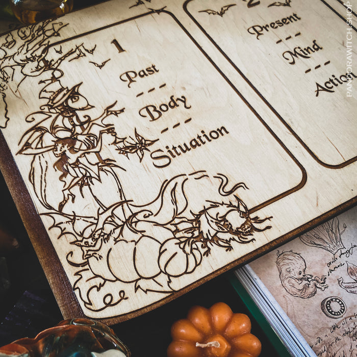 Tarot Board Three Card Spread - Forever Halloween - Natural