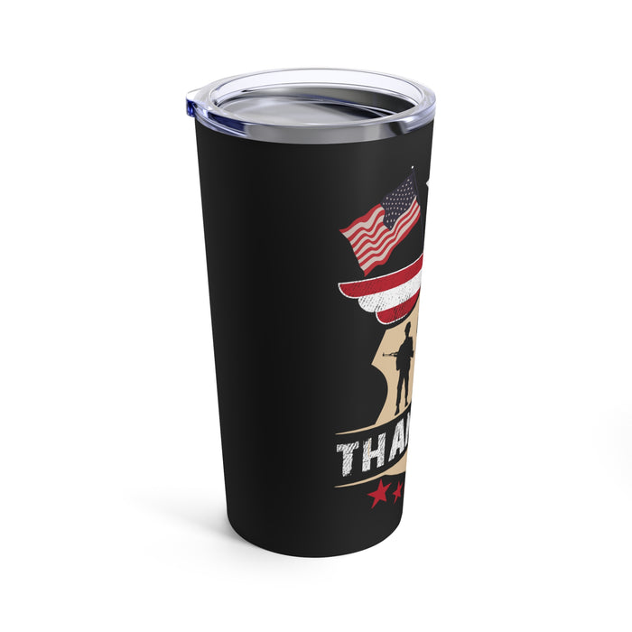 Thank You 20oz Military Design Tumbler - Black Background