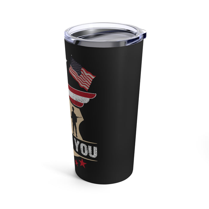Thank You 20oz Military Design Tumbler - Black Background