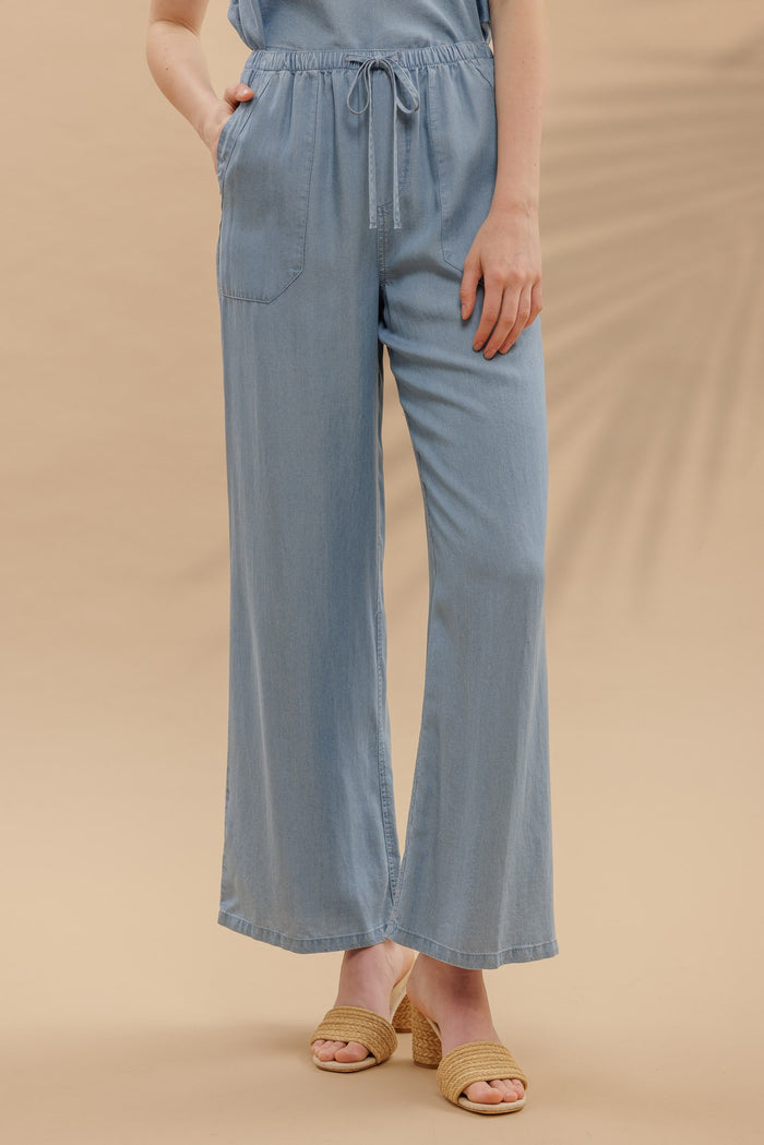 The Alyssa Chambray Top + Pant Set - Sold Separately