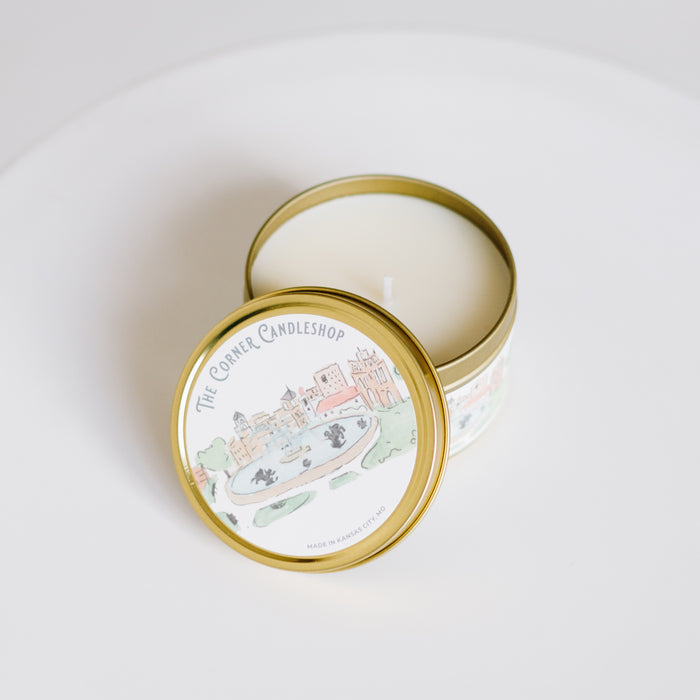 The Corner Candleshop City of Fountains Tin