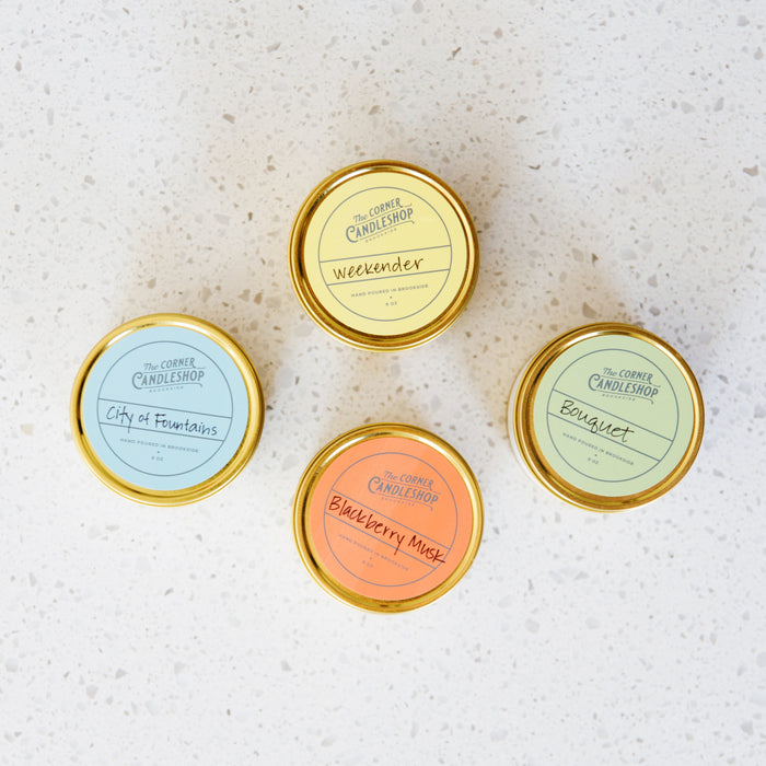 The Corner Candleshop Weekender Tin
