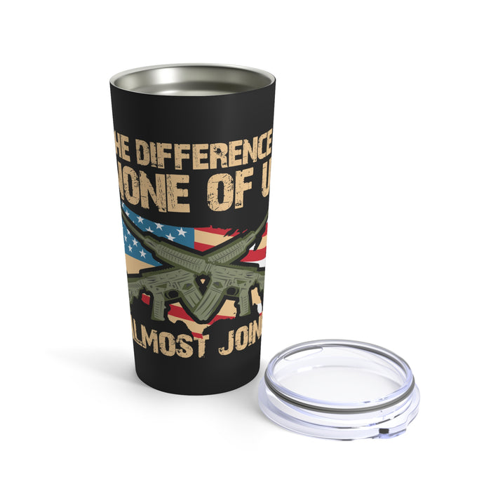 The Difference: 20oz Military Design Tumbler - Embrace the Unity of Unconventional Paths