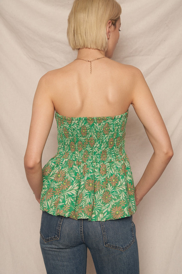 The Jacey Floral Lurex Tube Top