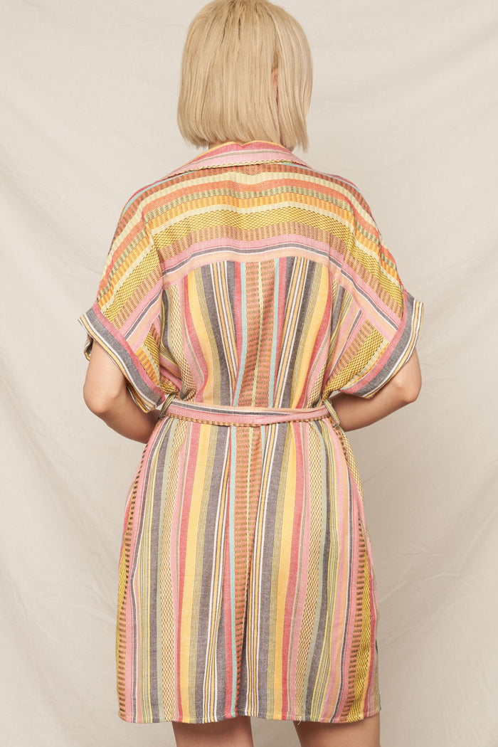 The Kadence Striped Belted Mini Dress