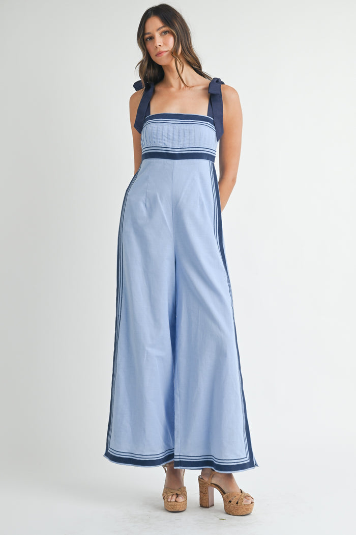 The Leonora Contrast Sail Linen Jumpsuit