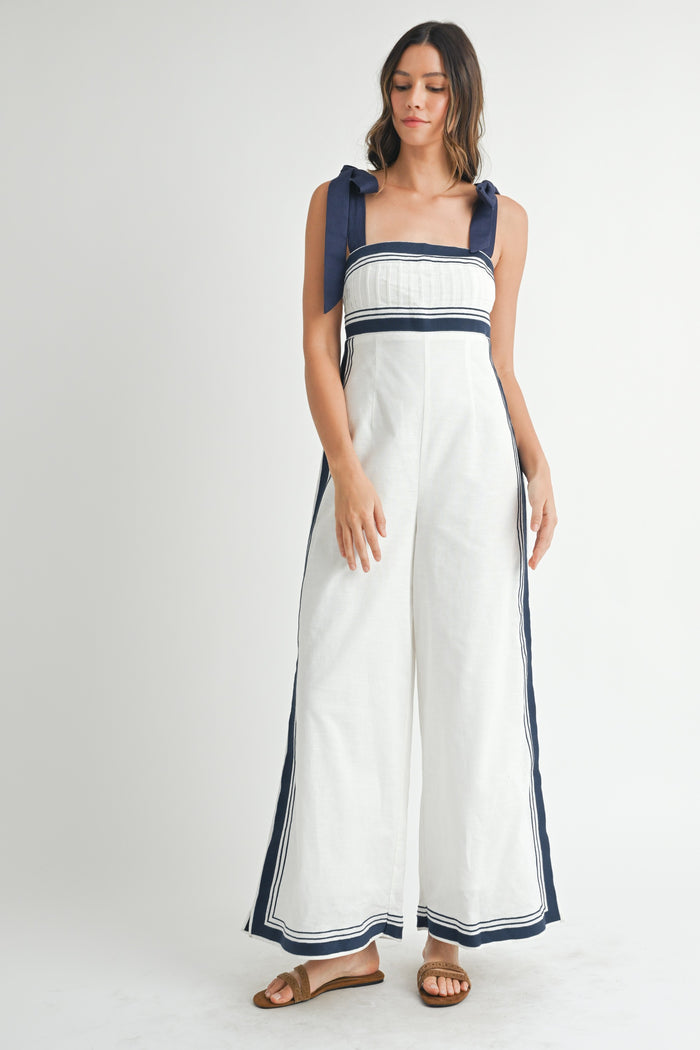 The Leonora Contrast Sail Linen Jumpsuit