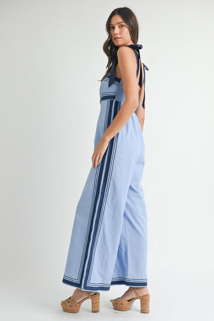 The Leonora Contrast Sail Linen Jumpsuit